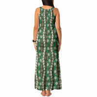 Pikake Maile Tiare Lei Tank Maxi Dress Omaomao Lauhala Pattern LT01 - Polynesian Pride