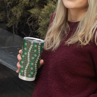 Pikake Maile Tiare Lei Tumbler Cup Omaomao Lauhala Pattern
