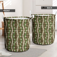 Pikake Maile Tiare Lei Laundry Basket Natural Lauhala Pattern