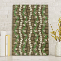 Pikake Maile Tiare Lei Canvas Wall Art Natural Lauhala Pattern