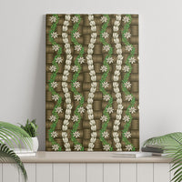 Pikake Maile Tiare Lei Canvas Wall Art Natural Lauhala Pattern