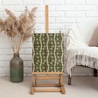 Pikake Maile Tiare Lei Canvas Wall Art Natural Lauhala Pattern