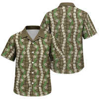Pikake Maile Tiare Lei Family Matching Puletasi and Hawaiian Shirt Natural Lauhala Pattern LT01 Son's Shirt Brown - Polynesian Pride