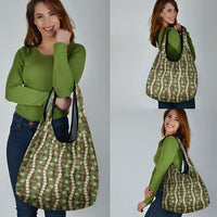 Pikake Maile Tiare Lei Grocery Bag Natural Lauhala Pattern