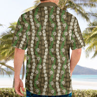 Pikake Maile Tiare Lei Hawaiian Shirt Natural Lauhala Pattern LT01 - Polynesian Pride