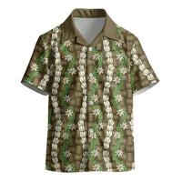 Pikake Maile Tiare Lei Kid Hawaiian Shirt Natural Lauhala Pattern LT01 - Polynesian Pride