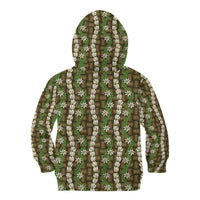 Pikake Maile Tiare Lei Kid Hoodie Natural Lauhala Pattern