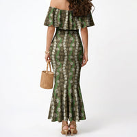 Pikake Maile Tiare Lei Mermaid Dress Natural Lauhala Pattern LT01 - Polynesian Pride