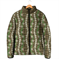 Pikake Maile Tiare Lei Padded Jacket Natural Lauhala Pattern