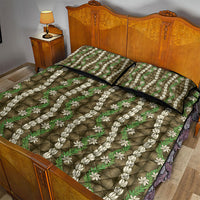 Pikake Maile Tiare Lei Quilt Bed Set Natural Lauhala Pattern