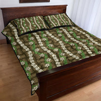 Pikake Maile Tiare Lei Quilt Bed Set Natural Lauhala Pattern