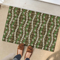 Pikake Maile Tiare Lei Rubber Doormat Natural Lauhala Pattern