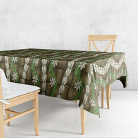 Pikake Maile Tiare Lei Tablecloth Natural Lauhala Pattern