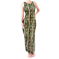 Pikake Maile Tiare Lei Tank Maxi Dress Natural Lauhala Pattern