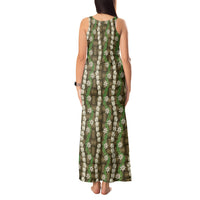 Pikake Maile Tiare Lei Tank Maxi Dress Natural Lauhala Pattern