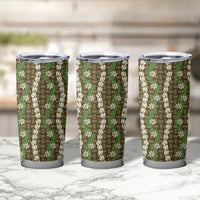 Pikake Maile Tiare Lei Tumbler Cup Natural Lauhala Pattern