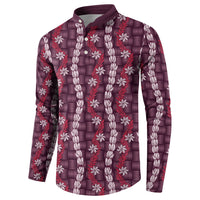Pikake Maile Tiare Lei Button Sweatshirt Akala Lauhala Pattern