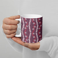 Pikake Maile Tiare Lei Ceramic Mug Akala Lauhala Pattern