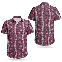 Pikake Maile Tiare Lei Couples Matching Summer Maxi Dress and Hawaiian Shirt Akala Lauhala Pattern LT01 - Polynesian Pride