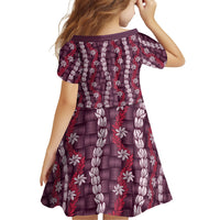 Pikake Maile Tiare Lei Family Matching Off The Shoulder Long Sleeve Dress and Hawaiian Shirt Akala Lauhala Pattern