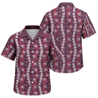 Pikake Maile Tiare Lei Family Matching Short Sleeve Bodycon Dress and Hawaiian Shirt Akala Lauhala Pattern LT01 Son's Shirt Pink - Polynesian Pride