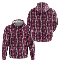 Pikake Maile Tiare Lei Hoodie Akala Lauhala Pattern
