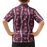 Pikake Maile Tiare Lei Kid Hawaiian Shirt Akala Lauhala Pattern LT01 - Polynesian Pride