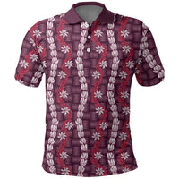 Pikake Maile Tiare Lei Polo Shirt Akala Lauhala Pattern LT01 Pink - Polynesian Pride