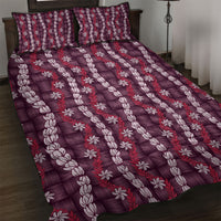 Pikake Maile Tiare Lei Quilt Bed Set Akala Lauhala Pattern