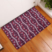 Pikake Maile Tiare Lei Rubber Doormat Akala Lauhala Pattern