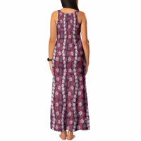 Pikake Maile Tiare Lei Tank Maxi Dress Akala Lauhala Pattern LT01 - Polynesian Pride