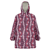 Pikake Maile Tiare Lei Wearable Blanket Hoodie Akala Lauhala Pattern