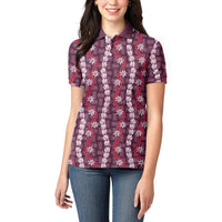 Pikake Maile Tiare Lei Women Polo Shirt Akala Lauhala Pattern