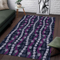 Pikake Maile Tiare Lei Area Rug Poni Lauhala Pattern