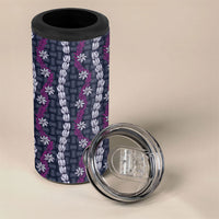 Pikake Maile Tiare Lei 4 in 1 Can Cooler Tumbler Poni Lauhala Pattern