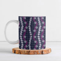 Pikake Maile Tiare Lei Ceramic Mug Poni Lauhala Pattern