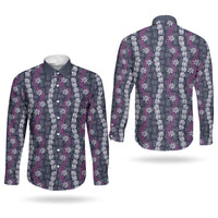 Pikake Maile Tiare Lei Couples Matching Summer Maxi Dress and Long Sleeve Button Shirt Poni Lauhala Pattern LT01 - Polynesian Pride