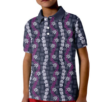 Pikake Maile Tiare Lei Kid Polo Shirt Poni Lauhala Pattern