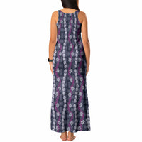 Pikake Maile Tiare Lei Tank Maxi Dress Poni Lauhala Pattern LT01 - Polynesian Pride