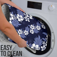 Hawaiian Hibiscus Tribal Floral Blue Bathroom Set Polynesian Tapa Pattern - Polynesian Pride