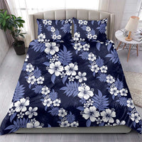 Hawaiian Hibiscus Tribal Floral Blue Bedding Set Polynesian Tapa Pattern - Polynesian Pride
