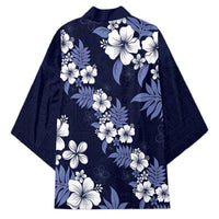 Hawaiian Hibiscus Tribal Floral Blue Kimono Polynesian Tapa Pattern - Polynesian Pride