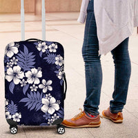 Hawaiian Hibiscus Tribal Floral Blue Luggage Cover Polynesian Tapa Pattern LT01 Blue - Polynesian Pride