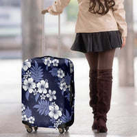 Hawaiian Hibiscus Tribal Floral Blue Luggage Cover Polynesian Tapa Pattern LT01 - Polynesian Pride