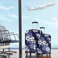 Hawaiian Hibiscus Tribal Floral Blue Luggage Cover Polynesian Tapa Pattern LT01 - Polynesian Pride