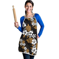 Hawaiian Hibiscus Tribal Floral Brown Apron Polynesian Tapa Pattern - Polynesian Pride