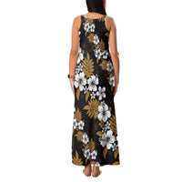 Hawaiian Hibiscus Tribal Floral Brown Family Matching Tank Maxi Dress and Hawaiian Shirt Polynesian Tapa Pattern - Polynesian Pride