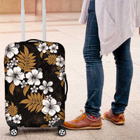 Hawaiian Hibiscus Tribal Floral Brown Luggage Cover Polynesian Tapa Pattern LT01 Brown - Polynesian Pride