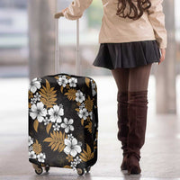Hawaiian Hibiscus Tribal Floral Brown Luggage Cover Polynesian Tapa Pattern LT01 - Polynesian Pride
