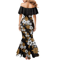 Hawaiian Hibiscus Tribal Floral Brown Mermaid Dress Polynesian Tapa Pattern - Polynesian Pride